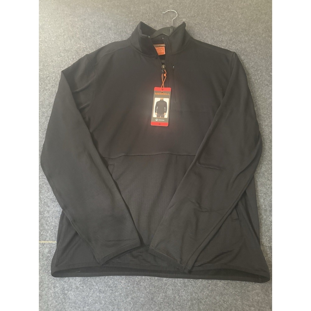 Merrell Men's Moisture Wicking Quarter-Zip Pullover Black Size M NWT